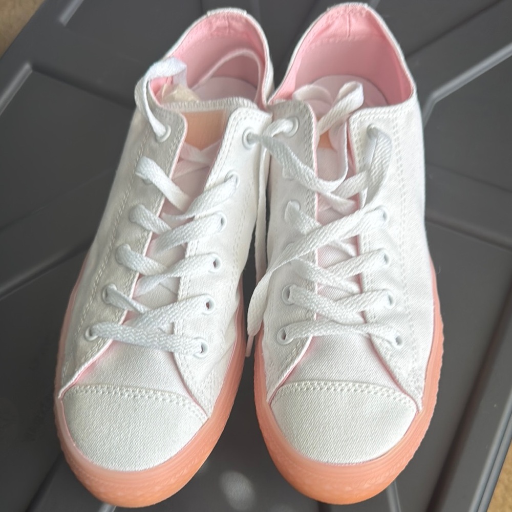 Women’s White and Pink Sneakers